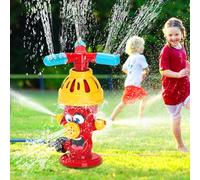 Water Sprinkler for Kids, Fire Hydrant Water Toy Hose Sprinkler Garden Spinning Sprinkler for Kid, Summer Outdoor Sprinkler Toys for Boy/Girls Gift 3-10 Years Old with Storage Bag (Red Fire Hydrant)