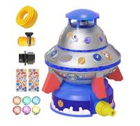 Water Sprinkler for Kids - Kids Water Sprinkler,Portable 360-degree Rotating Lighted Flying Saucer for Toddler Pet Cooling Gardening Watering Beach Trip School Playground RV