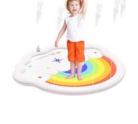 Water Sprinkler Pad - PVC Rainbow Spray Mat, Interactive Portable Outdoor Splash Toy, Durable Summer Play | Outside Water Activity Pad for Yard Lawns Courtyard Camping Sites