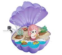 Water Sprinkler- Shell Shape Rotating Toy, Mermaid Seashell Sprayer | Fancy No Batteries Required, Outdoor Play Equipment for Kids Summer Backyard Garden Lawn Park and Party