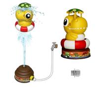 Water Sprinkler Toy For Kids,360° Rotating Dinosaur Design Outdoor Sprinkler Hose with Stickers,Garden LED Lights Atta & toy plastic led gift outdoor base toddl led illuminated attachment att