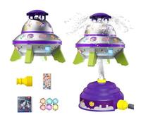 Water Sprinkler Toy For Kids,360° Rotating UFO Design Outdoor Sprinkler with Hose Attachmen LED & Lights Stickers,Garden fun rotating summer spray universal lawn attachment illuminated 3+ ill