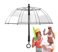Water Squirter - Transparent Umbrella Prank Water Shooter - Transparent Long Handle Fighting Play Toys Rain Shelter Interactive Prank Games for Birthday Outdoor Beach
