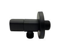 Water Stop Tap 1/2" - 3/8" Ceramic Square Wrench Angle Valve, Ideal for Home Bathrooms, Ships, Bars or Restaurants (Matte Black)