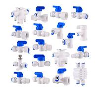 Water Straight Plastic Ball Valve 1/4 Quot; 3/8 Quot; OD Hose Quick Connect 1/4 Quot; 3/8 Quot; Male 1/2 Quot; Female Reverse Osmosis Aquarium Fitting 1Pcs(1I4 BSP Female White)