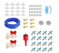 Water Supply Nipple for Chickens - Sixteen Nipple Drinker Feeder and Ten Meter Hose - Cage Water Supply System for Small Animals Hamsters and Birds