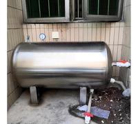 Water supply system for whole house, horizontal water storage tank, stainless steel pressurized water tank, water pressure tank for kitchen/shower/toilet(100L/26Gal)