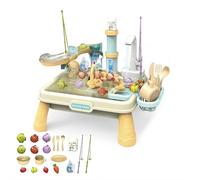 Water Table for Toddlers 3+, Water Table for Kids Ages 4-8 with Pump, Play Sink with Running Water, Kitchen Sink for Toddlers, Fishing Game and Outside Sensory Toys