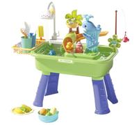 Water Table - Outdoor Kids, Multi Level Activity Basin, Interactive Pour and Spin Toy Set, Sturdy Splash Center | Sensory Playtime fold-friendly safety, the lear in Garden Patio Balcony or Backyard