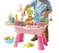 Water Table Play Sink - Educational Beach Toy with Running Water Feature, Interactive Sensory Activity Station for Boys and Girls, Encourages Hands On Learning, Creativity and Early Development Skills
