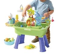Water Table | PP Material 43 Accessories Interactive Sensory Fishing Game Running Water Cloud Faucet Learning Splash Activity Play Set | Indoor Outdoor Backyard Kids Educational Sum