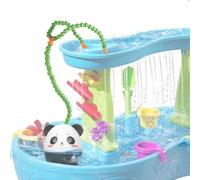 Water Table Pump,Summer Outdoor Splash Water Toys,Adjustable Double Universal Joint Pipe,Fun Summer Outdoor Water Game Toys,DIY Double Tube Water Pump for Water Table Accessories (Panda Plug in)