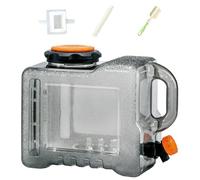 Water Tank - 7.87 Inches Large Capacity Container for Camping BBQ, Reusable Canteen with Spigot, Hydration Holder for Hiking Outdoors, Clear Portable, Drink Storage Use, Outdoor