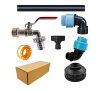 Water Tank Accessories - Hose Adapter for Canister - Zinc Alloy Tap with Extension Pipe, Anti-Leak Valve and Connection for Garden Hose in Workshop and Garage