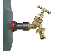 Water Tank Brass Union Bib Tap with 4CM Extended Male-Female 3/4” BSP Water Butt Adapter, Corrosion & Rust Resistant Solid Brass, Garden Hosepipe Quick Connector Click lock Style Replacement Outlet