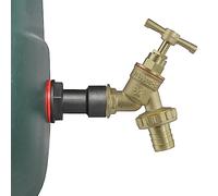 Water Tank Brass Union Bib Tap with Male-Female 3/4” BSP Water Butt Adapter, 4cm Extended Design, Corrosion & Rust Resistant Solid Brass Bibtap, 3/4” Replacement Garden Tank Hosepipe Outlet (Barbed)