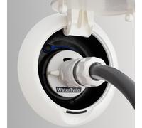 Water tank cap with connection for Gardena system for motorhome, caravan, boat with overflow function and double hose coupling, Passend für Tankdeckel 2-Pin D:78mm, grey, 1