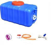 Water tank, large capacity water tank with tap and hose, portable plastic water storage cube for home and outdoor use