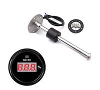 Water Tank Level Gauge 52MM Gauge Water Level Gauge Red Light 240-33Ohm Water Tank Level Indicator Meter With Fuel Level Sensor(400mm bb gauge)
