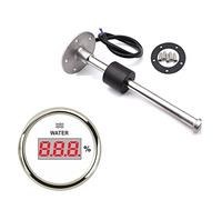 Water Tank Level Gauge 52MM Gauge Water Level Gauge Red Light 240-33Ohm Water Tank Level Indicator Meter With Fuel Level Sensor(200mm ws gauge)