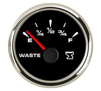 Water Tank Level Gauge Marine Sewage Level Gauge 52MM 0-190ohm Boat Sewage Tank Level Indicator Gauge Auto Truck RV Yacht 7 Color Backlight 9-32V(BW)