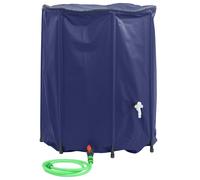 Water Tank PVC Foldable 1250L Blue Collapsible Rain Barrel with Spigot Top Inlet