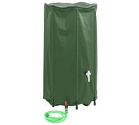Water Tank PVC Green 380L Collapsible 100x120cm Foldable Garden Rain Barrel Tap