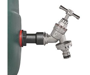 Water Tank Replacement Brass Union Bib Tap with 4CM Extended Male-Female 3/4” BSP Water Butt Adapter, Corrosion & Rust Resistant Nickel Plated Brass, Garden Hosepipe Quick Connector Click lock Style