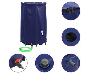 Water Tank with Tap Foldable Container Storage 500 L PVC vidaXL