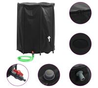 vidaXL 750L Foldable Water Storage Tank - PVC Container with Tap, Weather-, Portable for Gardening/Camping, 100x100 cm, Black