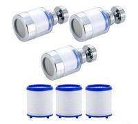 Water Tap Filters 360 Degree Swivel Faucet Purifier Replaceable Cartridge Rust Proof Steel Panel for Hard Water Smell Removal(C)