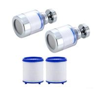 Water Tap Filters 360 Degree Swivel Faucet Purifier Replaceable Cartridge Rust Proof Steel Panel for Hard Water Smell Removal(B)