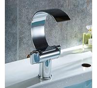 Water-Tap On-Stage Faucet Basin Faucet Waterfall Spout Chrome Bathroom Faucets Double Handle Single Hole Hot and Cold Water Mixer Water Tap