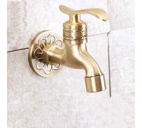 Water-Taps,Bathroom Mop Pool Faucet in-Wall Single Cold Bathroom Small Leader Pure Copper Fast Open Spool 4 Points Water Nozzle Splash Tap Water-Tap 1/2G Brushed Brass,a,Small