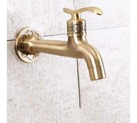 Water-Taps,Bathroom Mop Pool Faucet in-Wall Single Cold Bathroom Small Leader Pure Copper Fast Open Spool 4 Points Water Nozzle Splash Tap Water-Tap 1/2G Brushed Brass,a,Large