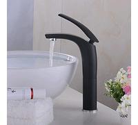 Water Taps,Faucets,The Basin Faucet Black Cold Heat Mixed Water Water-Tap Bathroom Heightening Above Counter Tap Mixer/Red/15Cm(Nero,24Cm)
