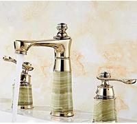 Water Taps,Faucetssapphire Three-Piece Faucet Hot and Cold Wash Basin Copper with Shower Four-Piece Water-Tap Bathroom Sink Mixer Taps/Topaz 3 Piece Set(Green 3 Piece Set)