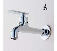 Water-Taps,Pure Copper Mop Pool Faucet Tap Single Cold in-Wall Extended Balcony Mop Pool Ordinary Splash Head Fast Open Faucet Washbasin Wash Dish Basin Laundry Pool Water-Tap,a