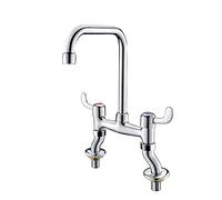 -Water TapsFaucetsKitchen Faucet Sink Mixer Tap Renaissance Lever Bridge Deck Solid Brass Swivel Kitchen Mixer Taps Double Handle Traditional Water-Tap