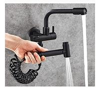 Water TapsHand Held Bidet Sprayer Black Douche Kit Toilet Shat Hot and Cold Brass Copper Mixer Set Shower Head Faucet Water Taps Rotate One into Two Out Three,200 Mm-A