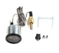 Water Temperature Meter Vehicle Water Temperature Gauge 2 Inch 52mm Mechanical Pointer Meter With Sensor LED Illuminated Display 40-130℃/110-265℉ Black Face