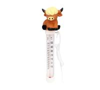 Water Temperature Reader - Featuring Highland Cow Design, Easy View Display with Secure Lanyard for Accurate Monitoring | Swimming Basin Spa Bath Tub Pond Cold Plunge Aquarium Backyard Recreation