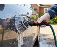 Car Cleaning Wash Valet Brush, Wet Wash Connect to Hose Pipe, On/Off Switch