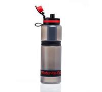 Water-to-Go Eco active 75 cls water purifier bottle; Filters viruses, bacteria, protozoa, cysts, chemicals & microplastics; Guaranteed Leakproof; For Travel, Outdoor, Cycling, & Survival; (Red)