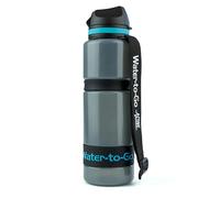 Water-to-Go Eco active 75 cls water purifier bottle; Filters viruses, bacteria, protozoa, cysts, chemicals & microplastics; Guaranteed Leakproof; For Travel, Outdoor, Cycling, & Survival; (Blue)