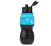 WATER TO GO Guaranteed Leakproof Filter Water Bottle with replaceable 3 Stage Filter - removes 99.99% of Bacteria & Contaminents and Improves Taste-Hiking, Camping & Travelling-BPA free, 75cl (BLUE)