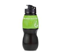 WATER TO GO Guaranteed Leakproof Filter Water Bottle with replaceable 3 Stage Filter which removes 99.99% of Bacteria & Contaminents and Improves Taste - Hiking, Camping & Travelling - BPA free, 75cl (GREEN)