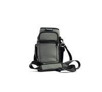 WATER TO GO Neoprene Ultimate Insulated Bottle Carrier with Drawcord Closure, Carry Handle, Strap and Locking Toggle Belt Loop and D-ring (GREY)