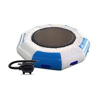 Water Trampoline for Outdoor Diving, Inflatable Padded Bouncer with Electric Inflator, Rope Ladder, Mooring Ropes & Anchor for Pools and Lakes