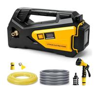 Water Transfer Pump Compatible with DeWalt 20V Battery, 1/4HP 300GPH Cordless Self Priming Portable Pump with Hose Kit for RV, Boat, Camping, Outdoor Water Transfer (No Battery)